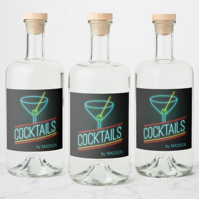 Custom name COCTAILS label set (Bottles)