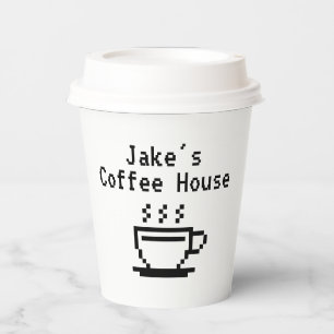 Custom name coffee shop logo paper drink cups
