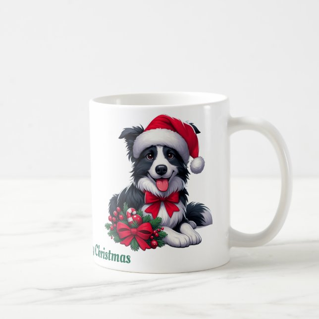  Custom name, Collie Merry Christmas  Coffee Mug (Right)