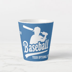Custom Name & Color Baseball Player Latte Mug