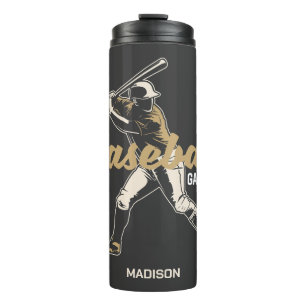 Custom Name & Color Baseball Player Thermal Tumbler
