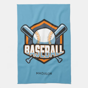 Custom Name & Color Baseball Tea Towel