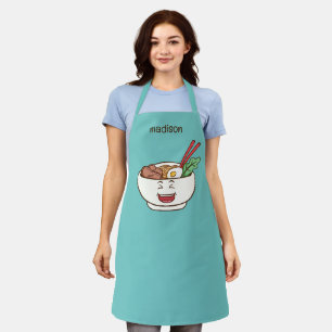 Custom Name & Color Cute Kawaii Noodles Apron