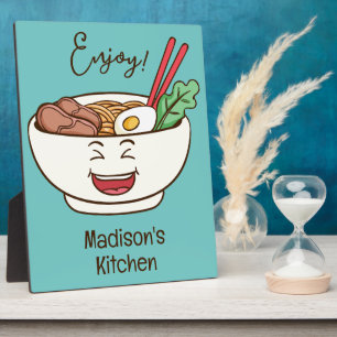 Custom Name & Color Cute Kawaii Noodles Plaque