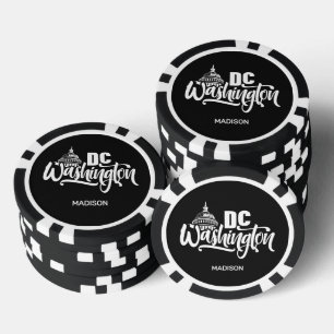 Custom Name & Color Washington DC Poker Chips