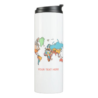 Custom Name Colorful World Map Travel Coffee Mug