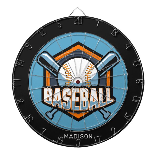 Custom Name & Colour Baseball Dartboard (Front)