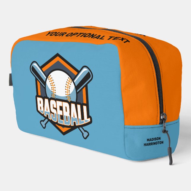 Custom Name & Colour Baseball Dopp Kit (Right Corner)