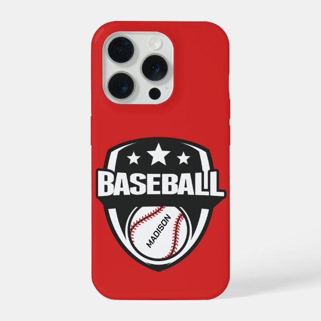 Custom Name & Colour Baseball iPhone Case (Back)