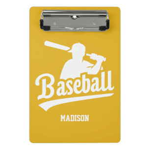 Custom Name & Colour Baseball Mini Clipboard