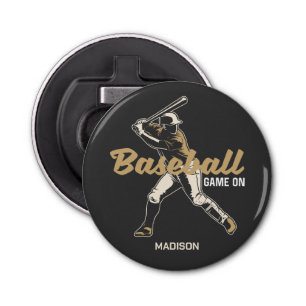 Custom Name & Colour Baseball Player Bottle Opener