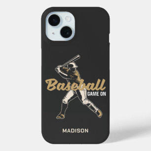Custom Name & Colour Baseball Player iPhone 15 Case