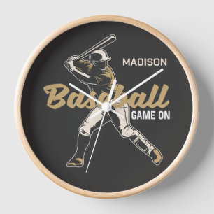 Custom Name & Colour Baseball Player Clock