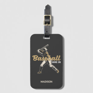 Custom Name & Colour Baseball Player Luggage Tag