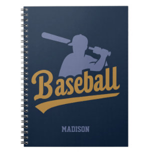 Custom Name & Colour Baseball Player Notebook