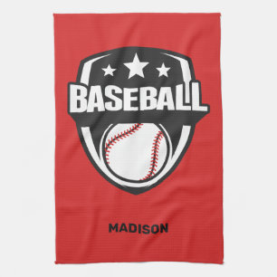 Custom Name & Colour Baseball Tea Towel