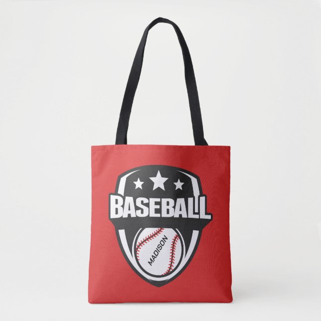Custom Name & Colour Baseball Tote Bag (Front)