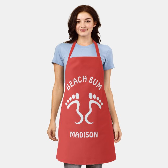 Custom Name & Colour Beach Bum Apron (Worn)