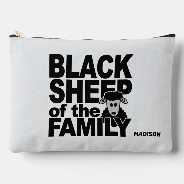 Custom name & colour "Black Sheep" Accessory Pouch (Front)