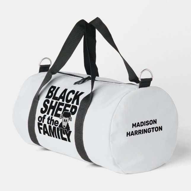 Custom name & colour "Black Sheep" Duffle Bag (Left Corner)