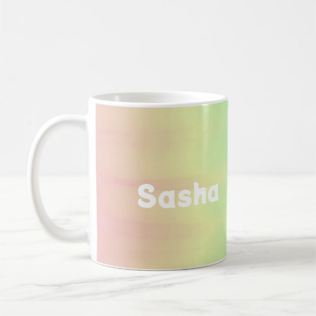 Custom name colour blend ombre coffee mug (Left)