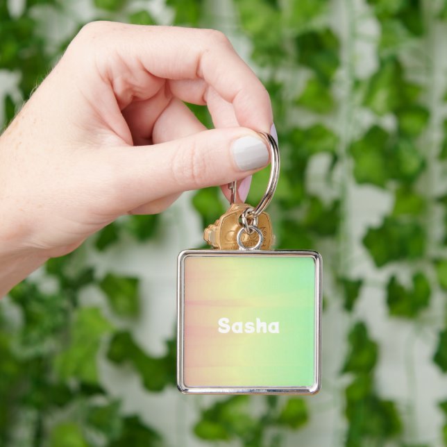 Custom name colour blend ombre key ring (Hand)