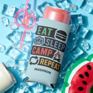 Custom Name & Colour Camping Seltzer Can Cooler