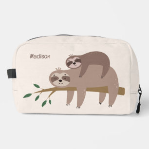 Custom Name & Colour Cute Sloth Dopp Kit