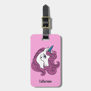 Custom name & colour Cute Unicorn luggage tag