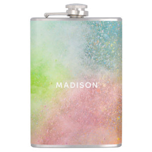 Custom name Colour Explosion Hip Flask