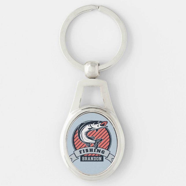 Custom name & colour Fisher keychain (Front)