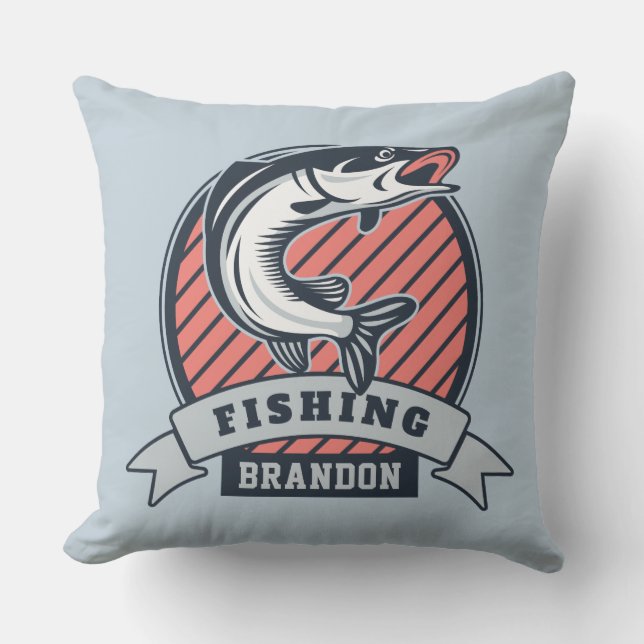 Custom name & colour Fisher throw pillows (Front)