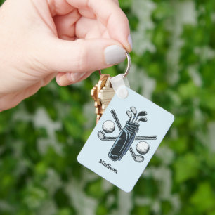 Custom Name & Colour Golf Key Ring