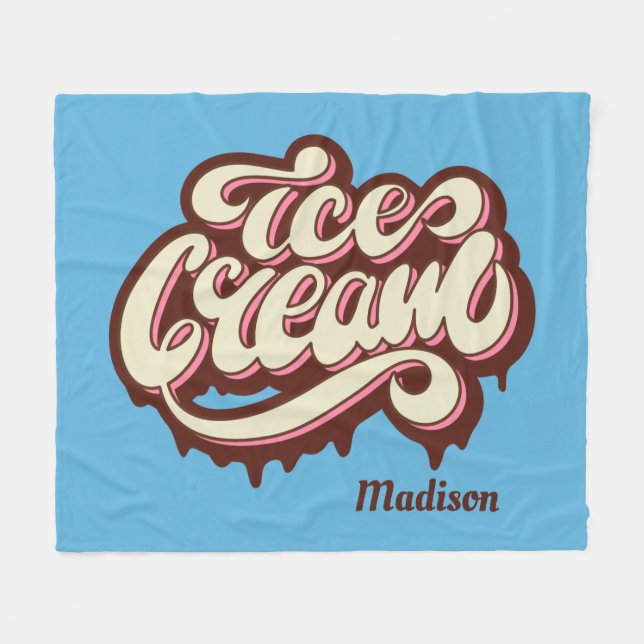 Custom name & colour Ice Cream blankets (Front (Horizontal))