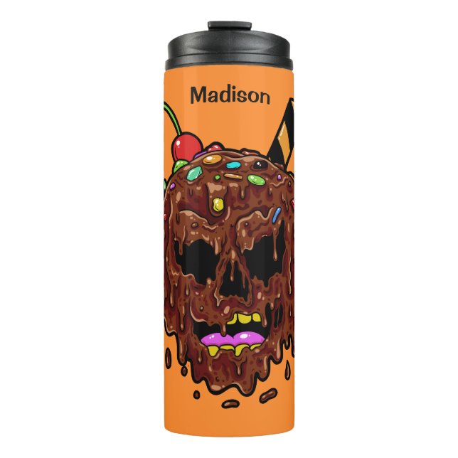 Custom name & colour Ice Cream Skull tumbler (Front)