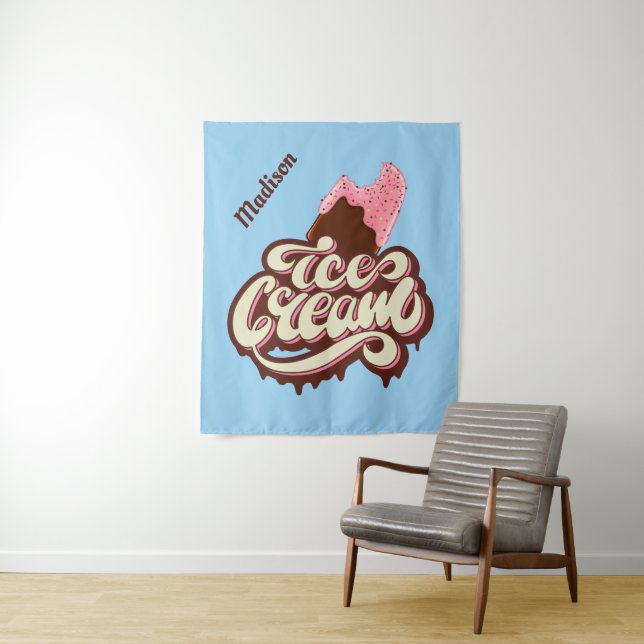 Custom name & colour Ice Cream tapestry (In Situ)