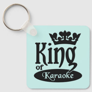 Custom Name & Colour King of Karaoke Key Ring