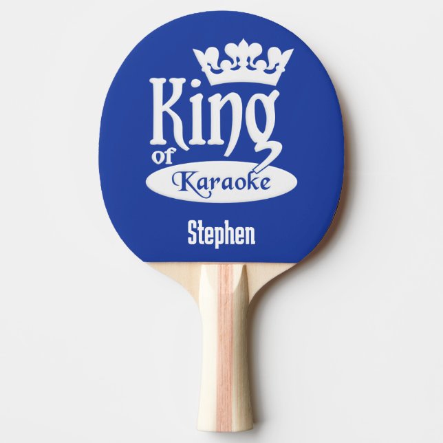 Custom Name & Colour King of Karaoke Ping Pong Paddle (Front)