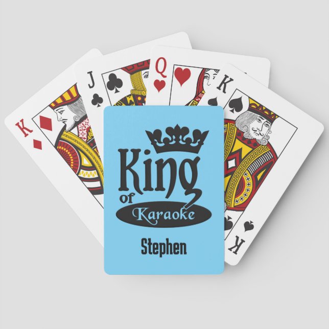 Custom Name & Colour King of Karaoke Playing Cards (Back)