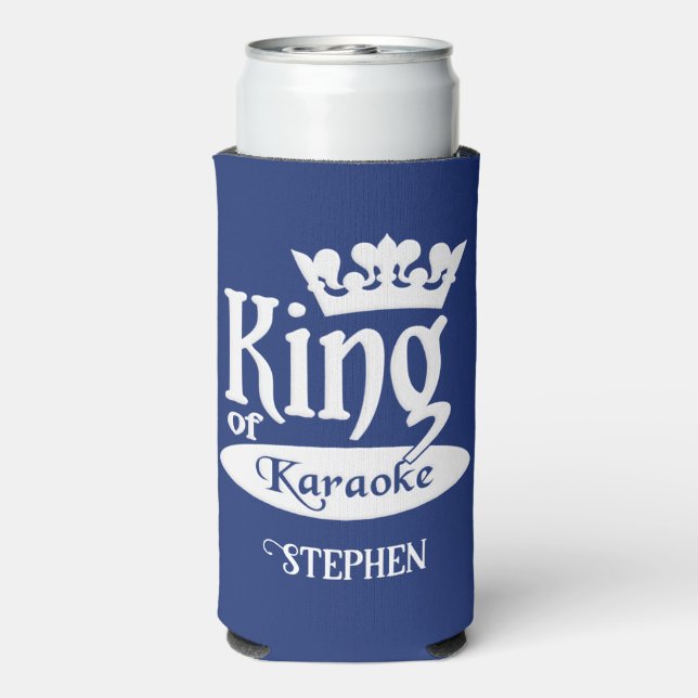 Custom Name & Colour King of Karaoke Seltzer Can Cooler (Seltzer Back)