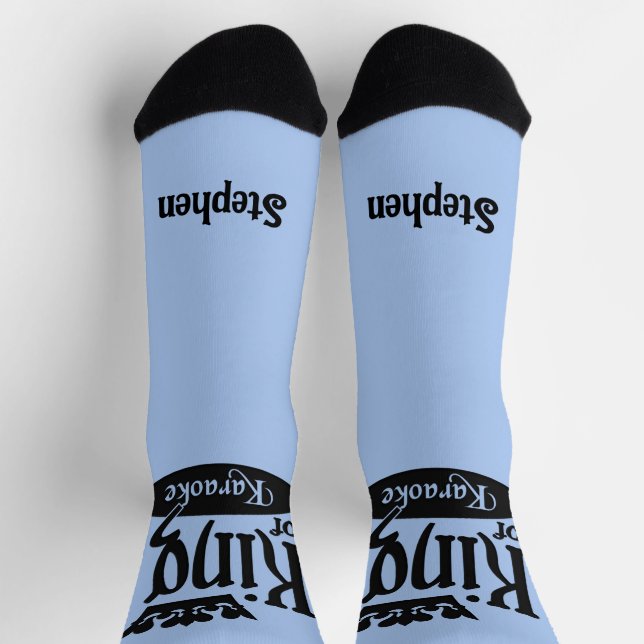 Custom Name & Colour King of Karaoke Socks (Top)