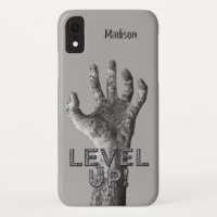 Custom name & colour "Level Up!" Zombie Hand cases