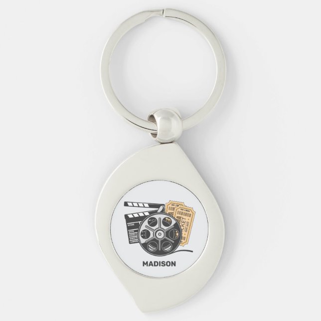 Custom Name & Colour Movie Key Ring (Front)