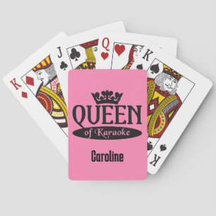 Custom Name & Colour Queen of Karaoke Playing Cards