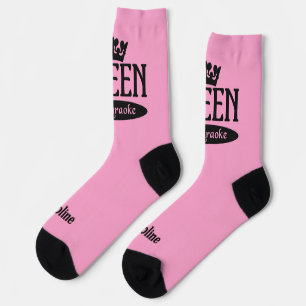 Custom Name & Colour Queen of Karaoke Socks