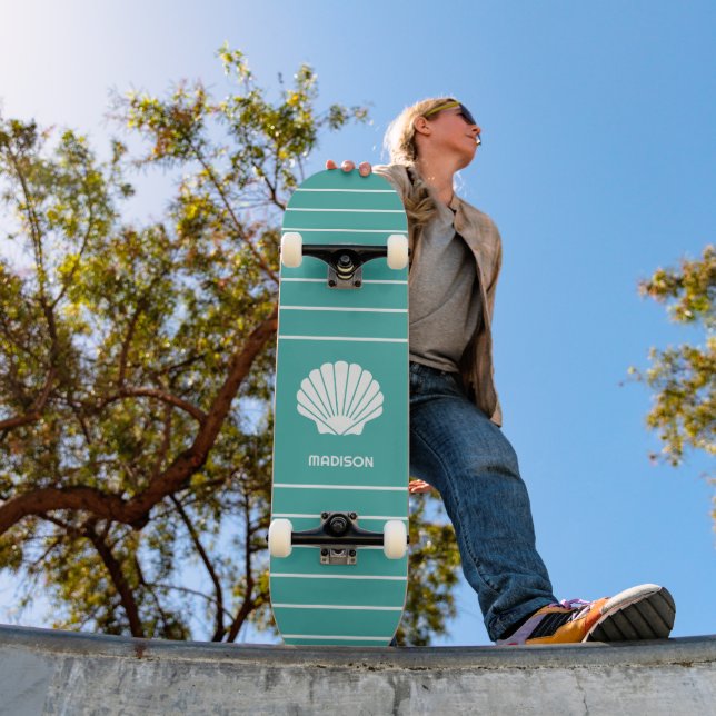 Custom Name & Colour Seashell Skateboard (Outdoor 1)