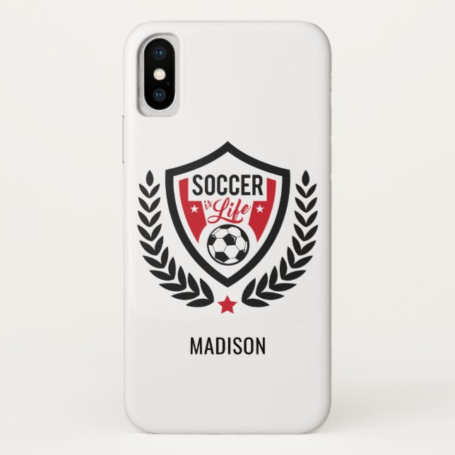 Custom name & colour Soccer Logo phone cases (Back)