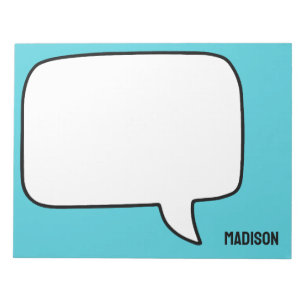 Custom Name & Colour Speech Bubble Notepad