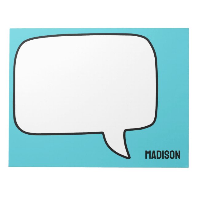 Custom Name & Colour Speech Bubble Notepad (Front)