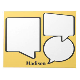 Custom Name & Colour Speech Bubble Notepad